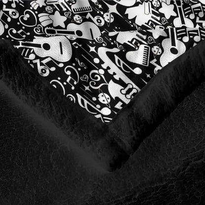 Coin du plaid : dessus à colorier, dos sherpa noir