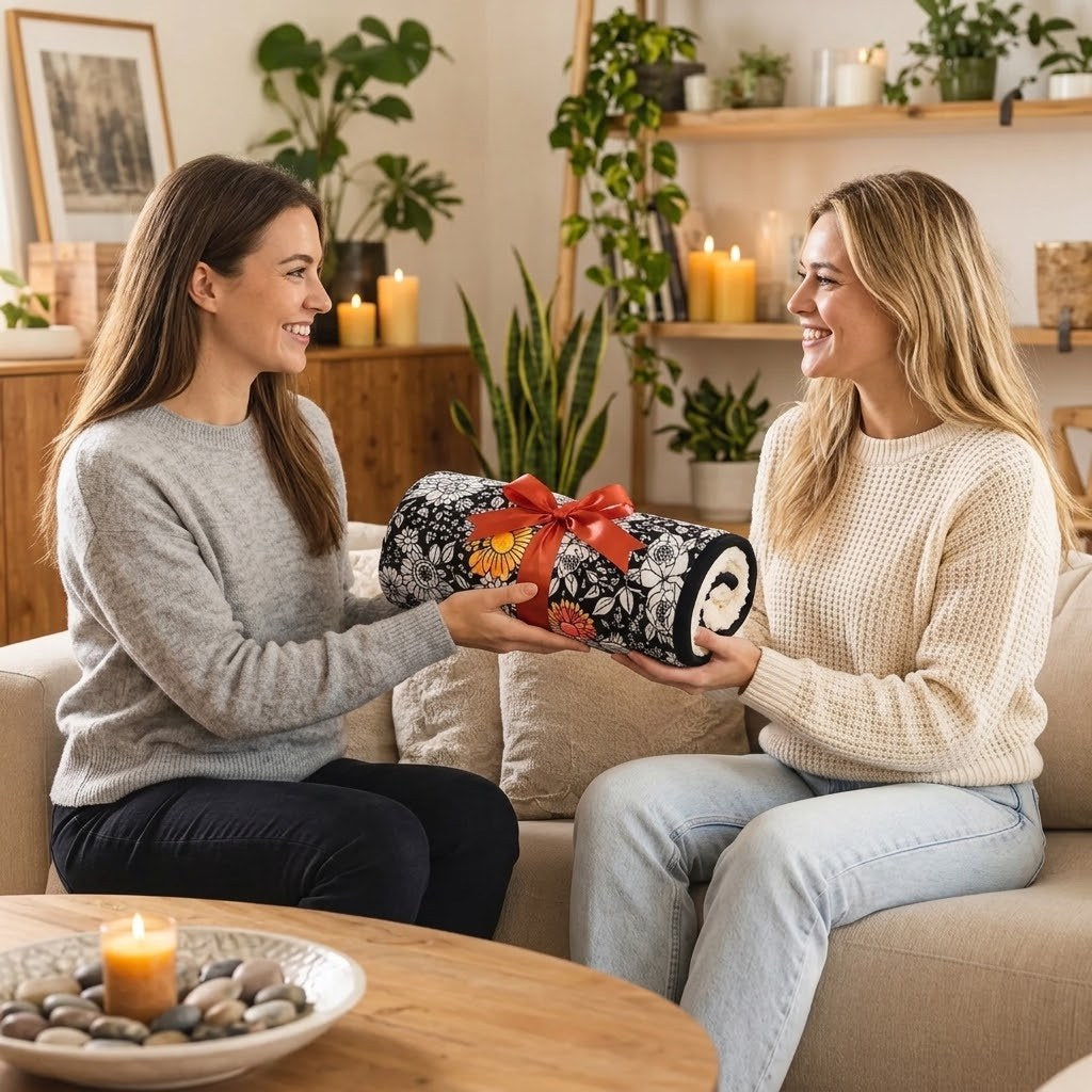 Plaid offert en cadeau entre amies